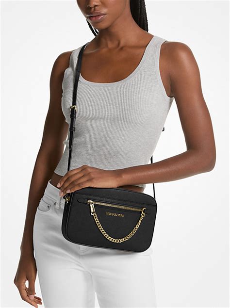 michael kors jet set crossbody beige|mk jet set saffiano crossbody.